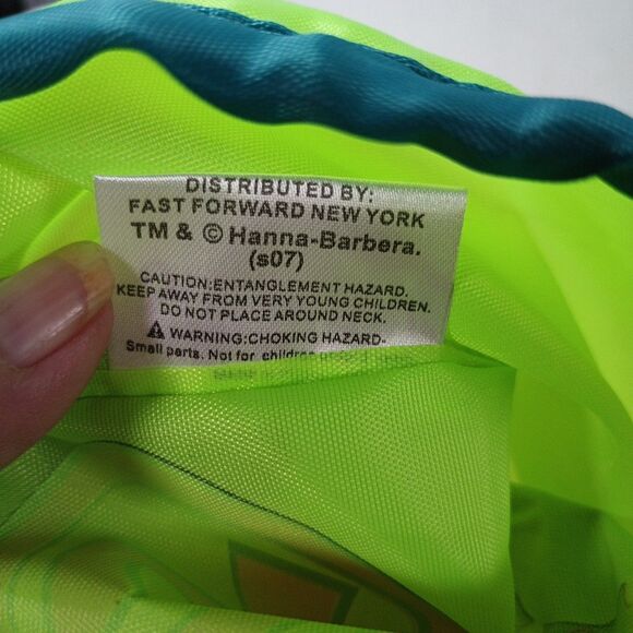 2007 Scooby Doo Cinch Bag 11x12 Kids Nylon Backpack Daypack NWT Cartoon Green - Picture 9 of 15